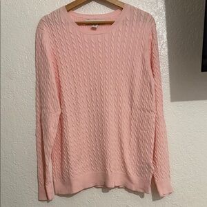 Amazon Essentials Soft Pink Cable Knit Sweater